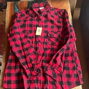 Match Red and Black Plaid Casual Shirt